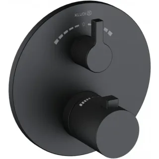 Термостатический смеситель для ванны и душа Kludi Nova Fonte 208103915 чёрный матовый